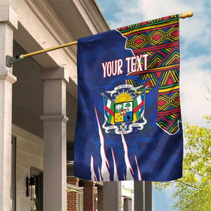 Personalized Central African Republic Coat Of Arms Garden Flag Kente Pattern