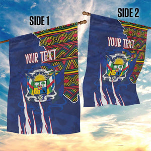 Personalized Central African Republic Coat Of Arms Garden Flag Kente Pattern