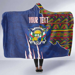 Personalized Central African Republic Coat Of Arms Hooded Blanket Kente Pattern