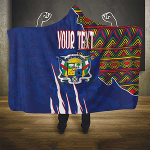 Personalized Central African Republic Coat Of Arms Hooded Blanket Kente Pattern