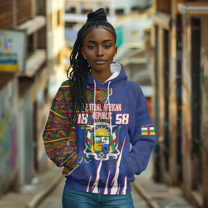 Personalized Central African Republic Coat Of Arms Hoodie Kente Pattern