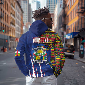 Personalized Central African Republic Coat Of Arms Hoodie Kente Pattern