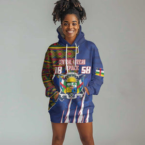 Personalized Central African Republic Coat Of Arms Hoodie Dress Kente Pattern