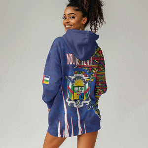 Personalized Central African Republic Coat Of Arms Hoodie Dress Kente Pattern