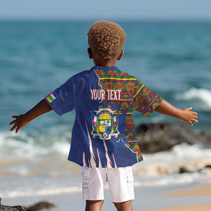 Personalized Central African Republic Coat Of Arms Kid Hawaiian Shirt Kente Pattern