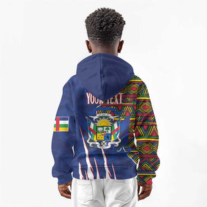 Personalized Central African Republic Coat Of Arms Kid Hoodie Kente Pattern