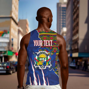 Personalized Central African Republic Coat Of Arms Men Tank Top Kente Pattern