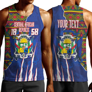 Personalized Central African Republic Coat Of Arms Men Tank Top Kente Pattern