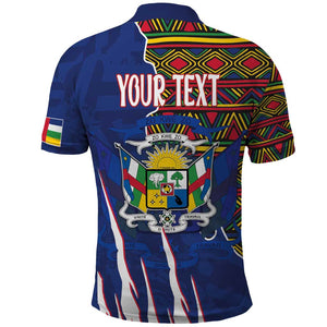 Personalized Central African Republic Coat Of Arms Polo Shirt Kente Pattern