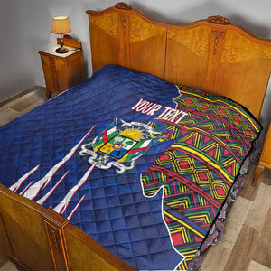 Personalized Central African Republic Coat Of Arms Quilt Kente Pattern