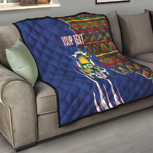 Personalized Central African Republic Coat Of Arms Quilt Kente Pattern