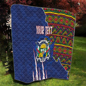 Personalized Central African Republic Coat Of Arms Quilt Kente Pattern