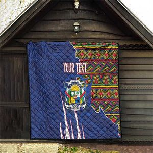 Personalized Central African Republic Coat Of Arms Quilt Kente Pattern