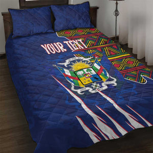 Personalized Central African Republic Coat Of Arms Quilt Bed Set Kente Pattern