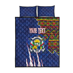 Personalized Central African Republic Coat Of Arms Quilt Bed Set Kente Pattern