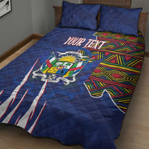 Personalized Central African Republic Coat Of Arms Quilt Bed Set Kente Pattern