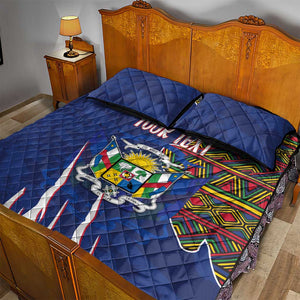 Personalized Central African Republic Coat Of Arms Quilt Bed Set Kente Pattern