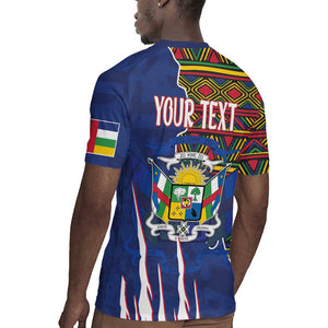 Personalized Central African Republic Coat Of Arms Rugby Jersey Kente Pattern