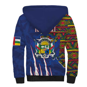 Personalized Central African Republic Coat Of Arms Sherpa Hoodie Kente Pattern