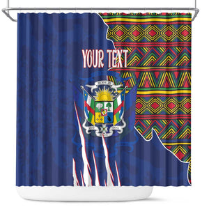 Personalized Central African Republic Coat Of Arms Shower Curtain Kente Pattern