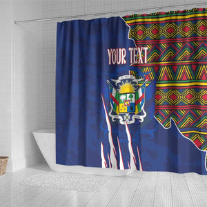 Personalized Central African Republic Coat Of Arms Shower Curtain Kente Pattern