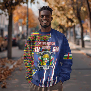 Personalized Central African Republic Coat Of Arms Sweatshirt Kente Pattern