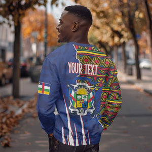 Personalized Central African Republic Coat Of Arms Sweatshirt Kente Pattern