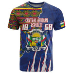 Personalized Central African Republic Coat Of Arms T shirt Kente Pattern