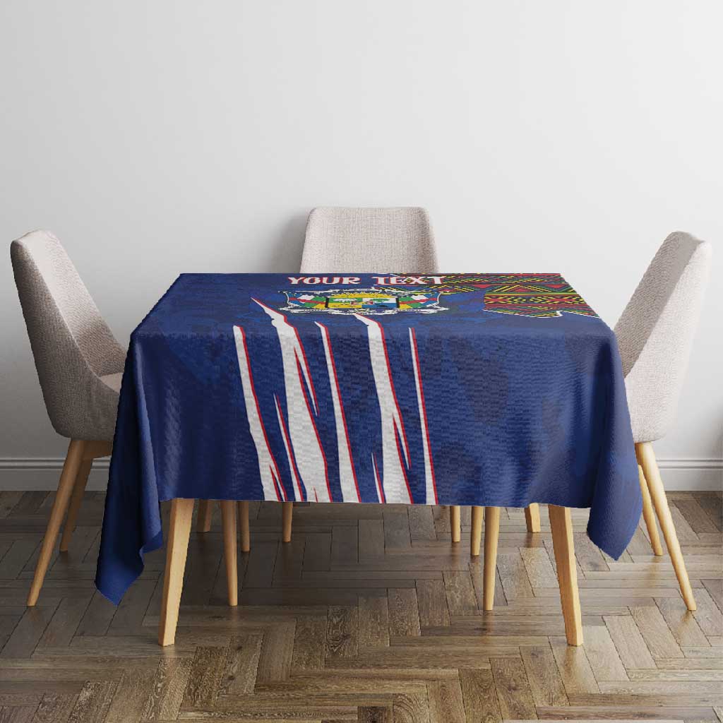 Personalized Central African Republic Coat Of Arms Tablecloth Kente Pattern