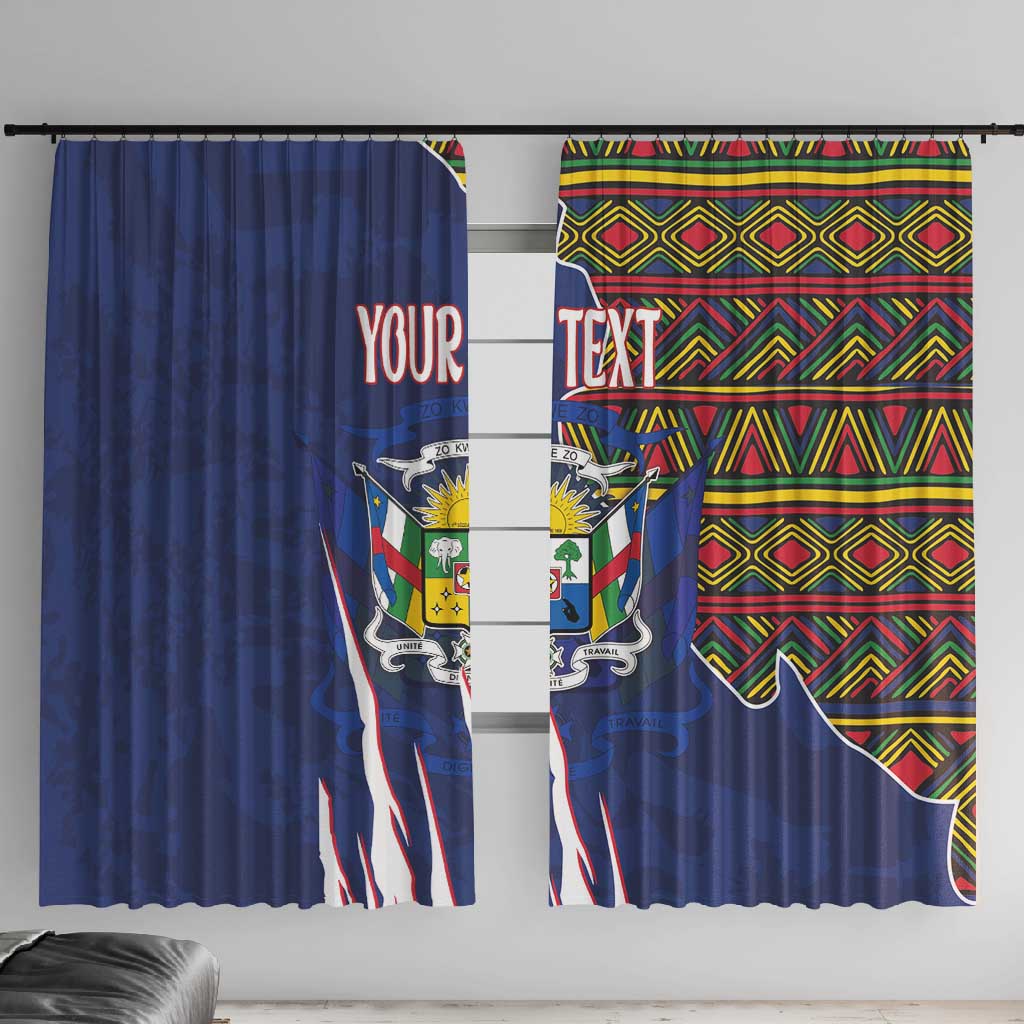 Personalized Central African Republic Coat Of Arms Window Curtain Kente Pattern