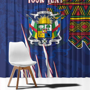 Personalized Central African Republic Coat Of Arms Window Curtain Kente Pattern