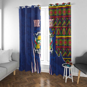 Personalized Central African Republic Coat Of Arms Window Curtain Kente Pattern