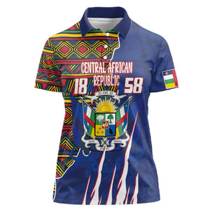 Personalized Central African Republic Coat Of Arms Women Polo Shirt Kente Pattern