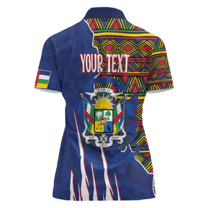 Personalized Central African Republic Coat Of Arms Women Polo Shirt Kente Pattern