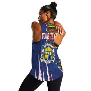 Personalized Central African Republic Coat Of Arms Women Racerback Tank Kente Pattern