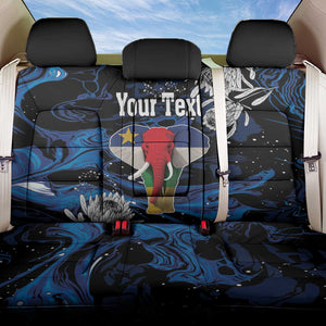 Personalized Central African Republic Back Car Seat Cover Elephant With King Protea