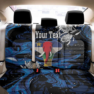 Personalized Central African Republic Back Car Seat Cover Elephant With King Protea