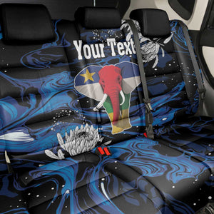 Personalized Central African Republic Back Car Seat Cover Elephant With King Protea