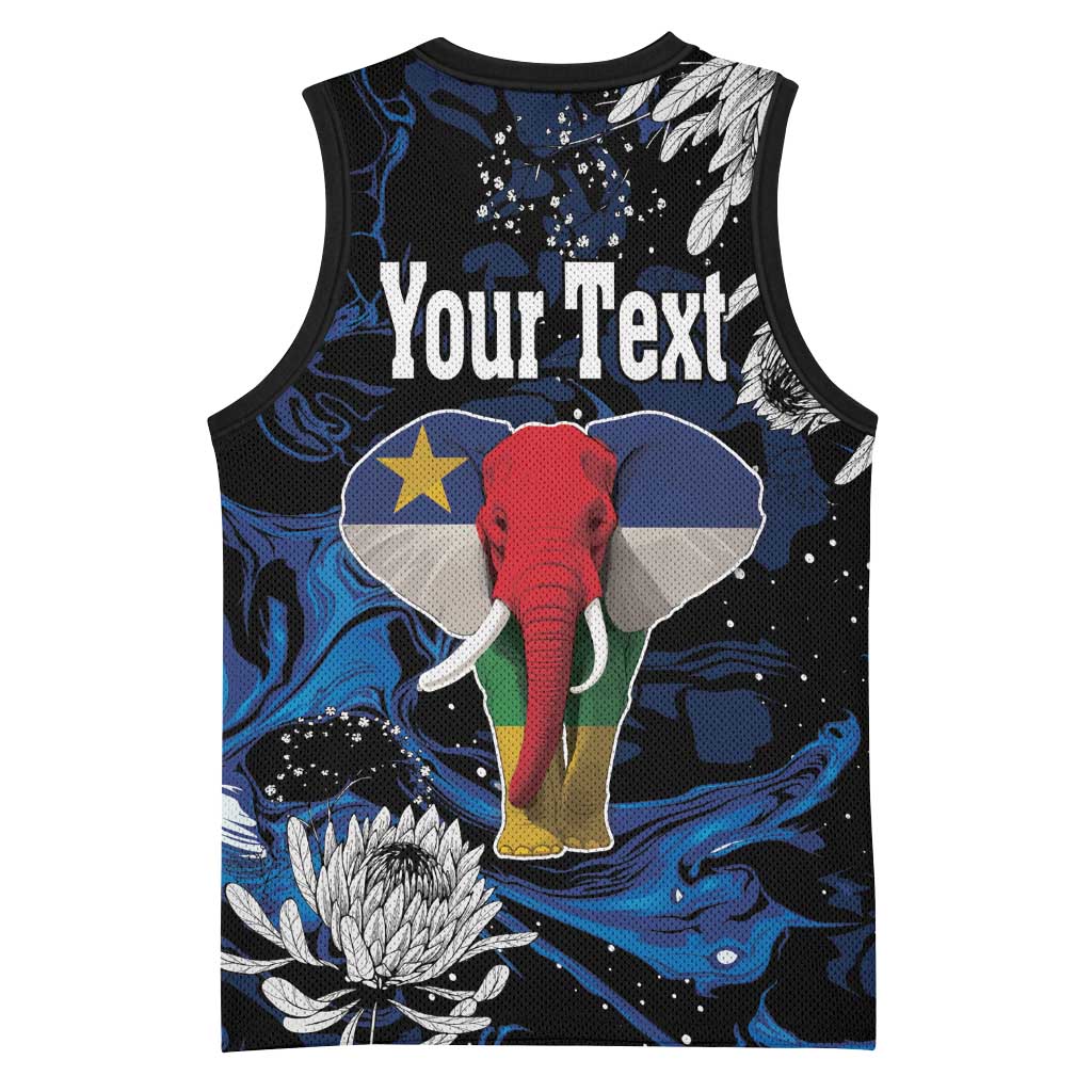Personalized Central African Republic Basketball Jersey Elephant With King Protea LT18