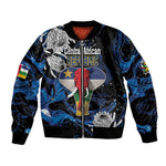 Personalized Central African Republic Bomber Jacket Elephant With King Protea