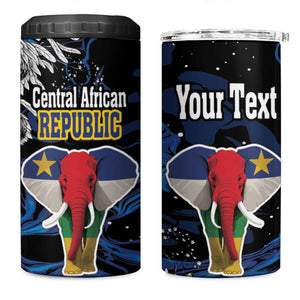 Personalized Central African Republic 4 in 1 Can Cooler Tumbler Elephant With King Protea