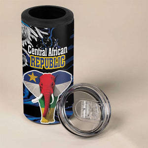 Personalized Central African Republic 4 in 1 Can Cooler Tumbler Elephant With King Protea