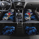 Personalized Central African Republic Car Mats Elephant With King Protea