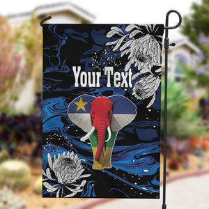 Personalized Central African Republic Garden Flag Elephant With King Protea