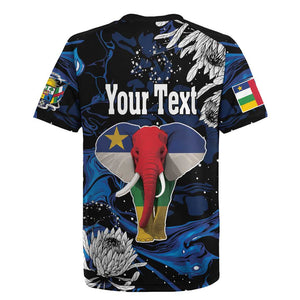 Personalized Central African Republic Rugby Jersey Elephant With King Protea