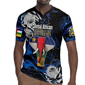 Personalized Central African Republic Rugby Jersey Elephant With King Protea