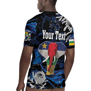 Personalized Central African Republic Rugby Jersey Elephant With King Protea