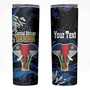 Personalized Central African Republic Skinny Tumbler Elephant With King Protea