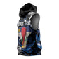 Personalized Central African Republic Sleeveless Hoodie Elephant With King Protea - African Pride