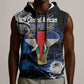 Personalized Central African Republic Sleeveless Hoodie Elephant With King Protea - African Pride